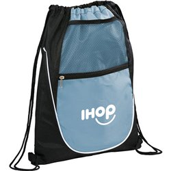 Net Pocket Zipper Personalized Drawstring Backpack