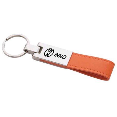 Leatherette Silver Key Ring