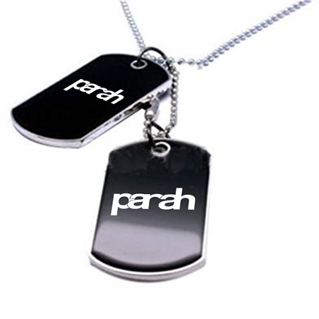 Black Army Style 2 Dog Tags Chain Pendant