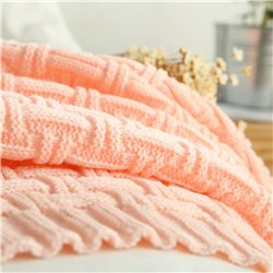 Handmade Knitted Plaid Throws Blankets