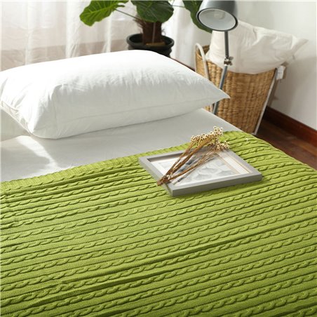 Striped Knitted Cotton Blanket