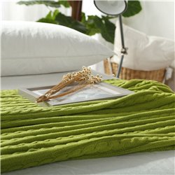 Striped Knitted Cotton Blanket
