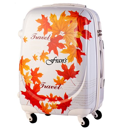 Excellent 3D Cut Leafs Trolley Suitcase