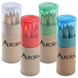 Coloured Pencil Tube With Sharpener