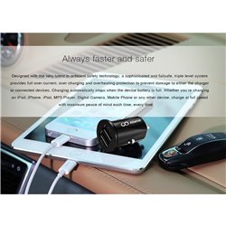 Portable 2 Port USB Car Charger Adapter