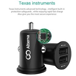 Portable 2 Port USB Car Charger Adapter