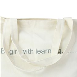 Zippered Closure Cotton Canvas Tote Bag