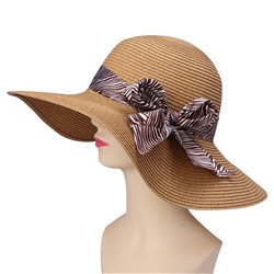 Straw Summer Hat With Ribbon Visor