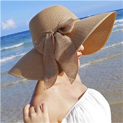 Large Brim Bowknot Design Beach Hat