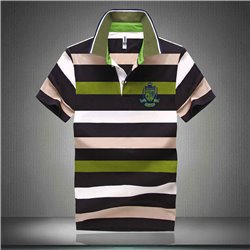 Stripe Lapel Short-Sleeved Polo Shirt