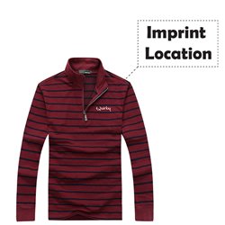 Striped Quarter-Zip Full Sleeve T-Shirt