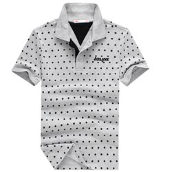 Polka Dot Short Sleeve Polo Shirt