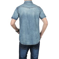 Breathable Patchwork Jeans Shirt