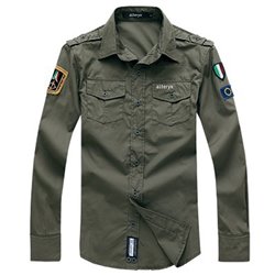 Army Military Men Casual Cotton Shirt