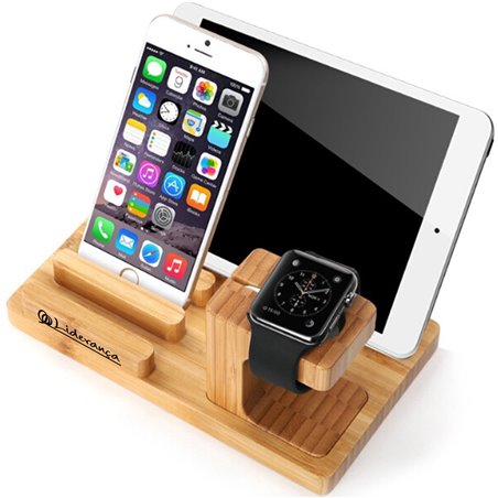 Natural Bamboo Wood Charger Stand Holder