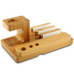 Natural Bamboo Wood Charger Stand Holder