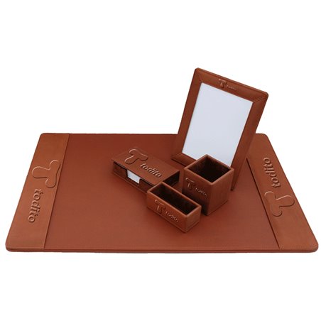 Five-Piece Leather Desk Pad Set