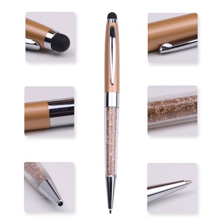 Multi-colored metallic crystal stylus pen