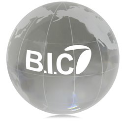 Medium Clear Crystal Globe Paperweight