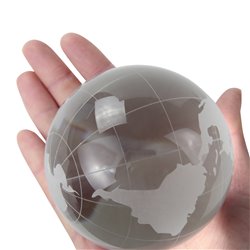 Medium Clear Crystal Globe Paperweight