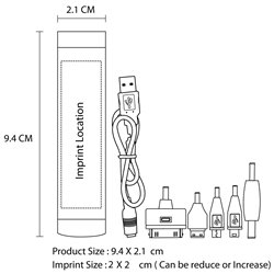 Cylinder USB Emergency Charger Bank